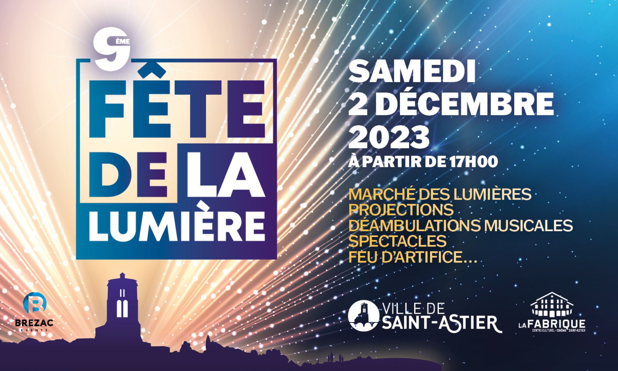 La 9ème Fête de la lumière le 2 décembre 2023 à Saint-Astier - France Bleu